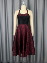Elegant Jacquard Halter Cinched Waist Party Dress Gown